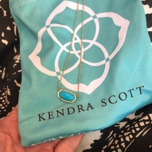 Elisa Gold Pendant Necklace In Turquoise